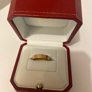Authentic Cartier love rose gold ring size 51.